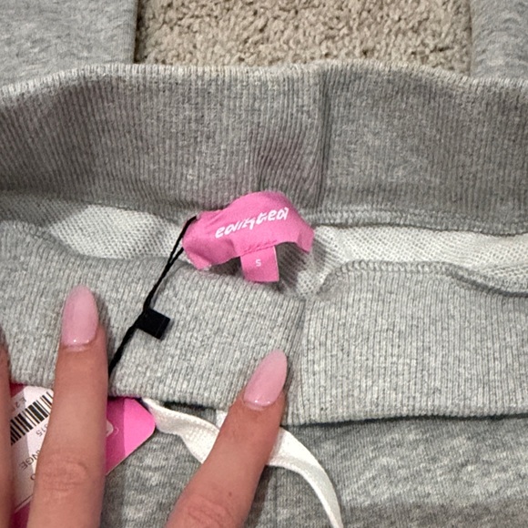 Edikted Gray Joggers with White Drawstring - Picture 2 of 3